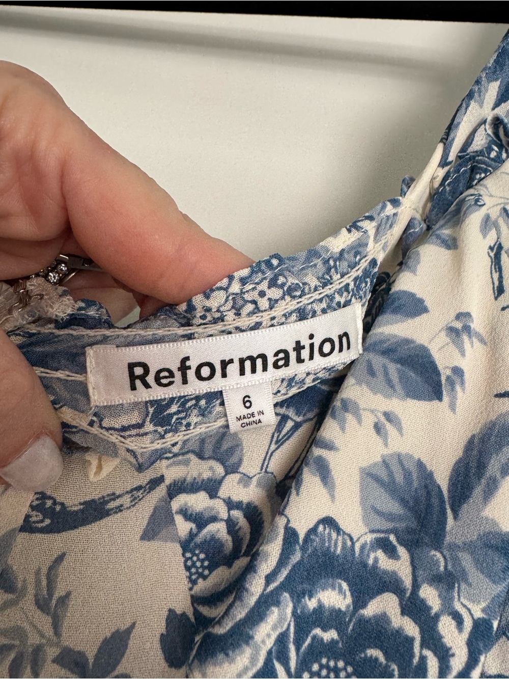 Reformation Nikita Blue Toile Floral Dress - Picture 6 of 9